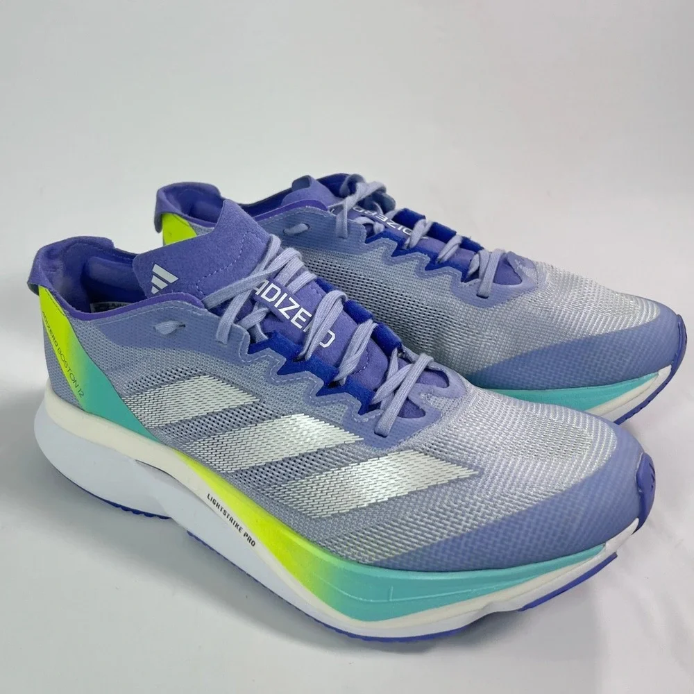 adidas Adizero Boston 12 Women's 8  Running Shoes  Blue Spark Metallic Training